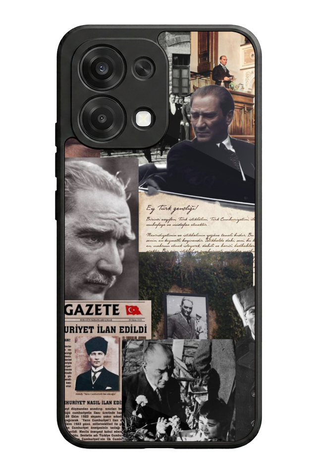 Oppo A6 Pro Uyumlu Mustafa Kemal Ataturk Tasarımlı Glossy Premium Kılıf
