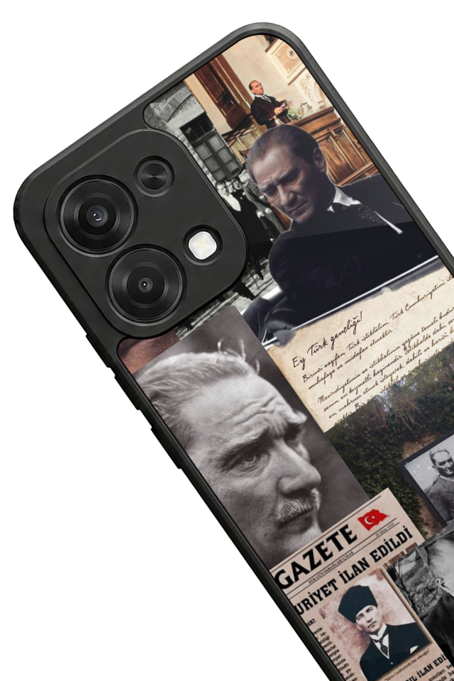 Oppo A6 Pro Uyumlu Mustafa Kemal Ataturk Tasarımlı Glossy Premium Kılıf