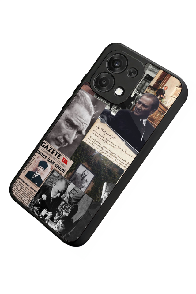 Oppo A6 Pro Uyumlu Mustafa Kemal Ataturk Tasarımlı Glossy Premium Kılıf