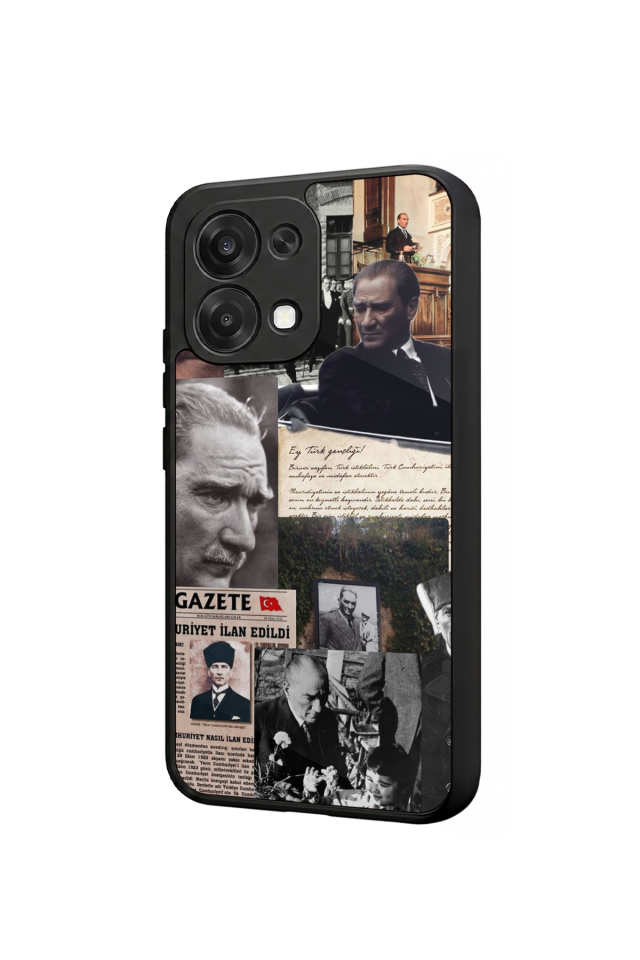 Oppo A6 Pro Uyumlu Mustafa Kemal Ataturk Tasarımlı Glossy Premium Kılıf