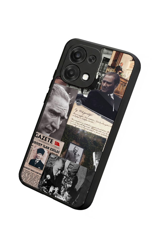 Oppo A6 Pro Uyumlu Mustafa Kemal Ataturk Tasarımlı Glossy Premium Kılıf