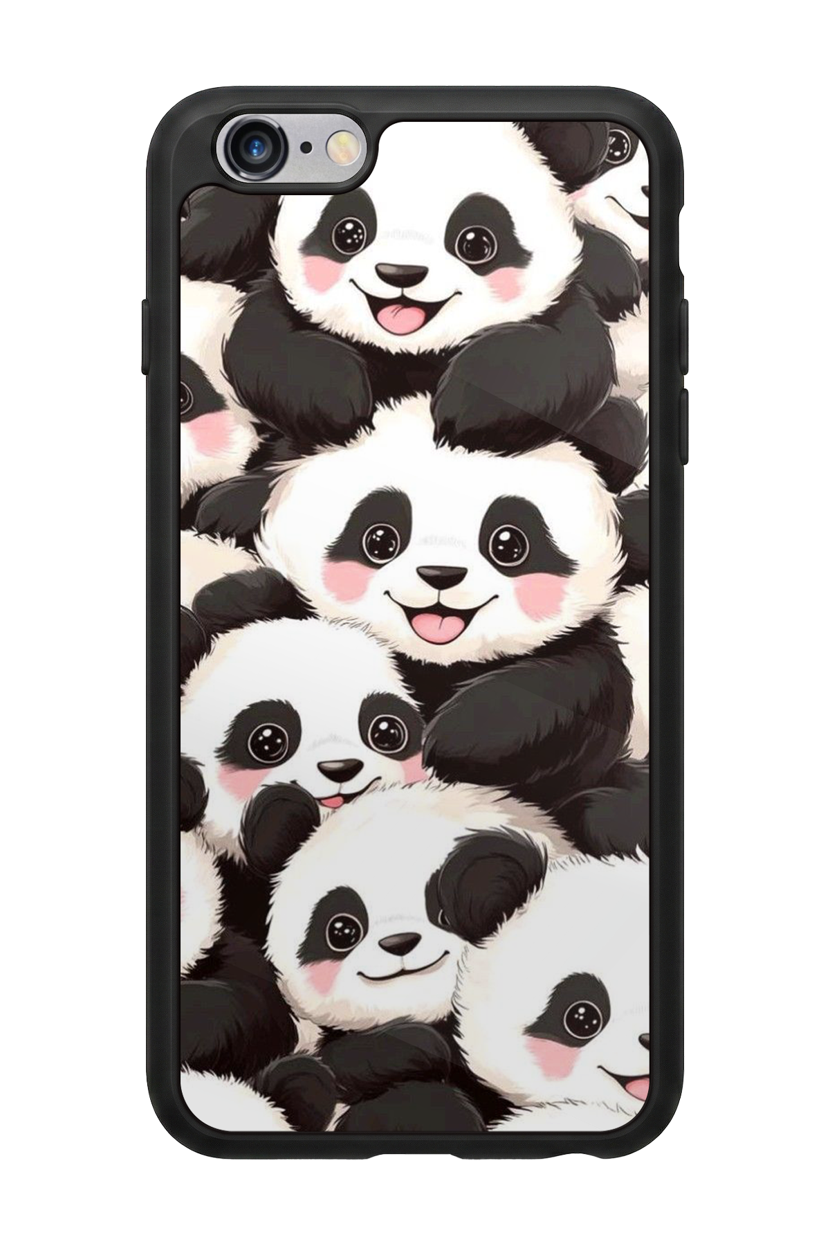 iPhone 6s Plus Uyumlu Panda Tasarımlı Glossy Premium Kılıf