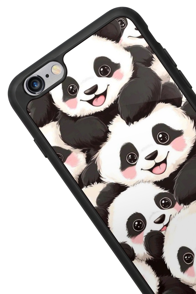 iPhone 6s Plus Uyumlu Panda Tasarımlı Glossy Premium Kılıf