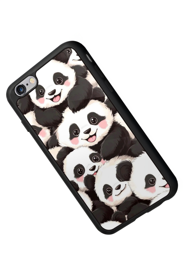 iPhone 6s Plus Uyumlu Panda Tasarımlı Glossy Premium Kılıf