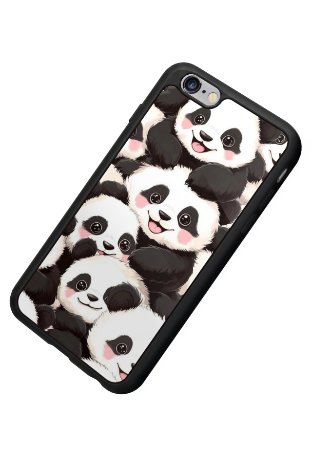 iPhone 6s Plus Uyumlu Panda Tasarımlı Glossy Premium Kılıf