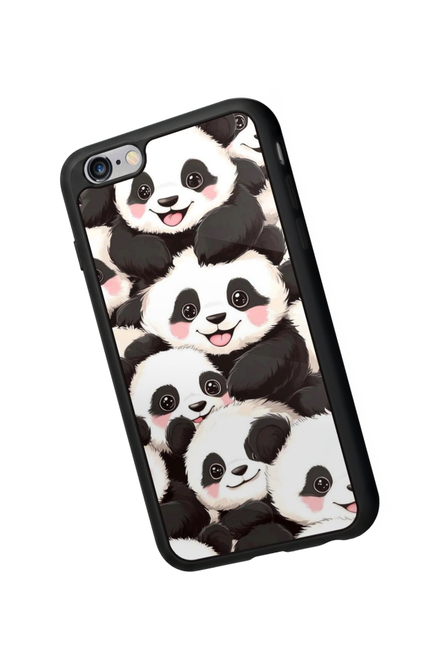 iPhone 6s Plus Uyumlu Panda Tasarımlı Glossy Premium Kılıf