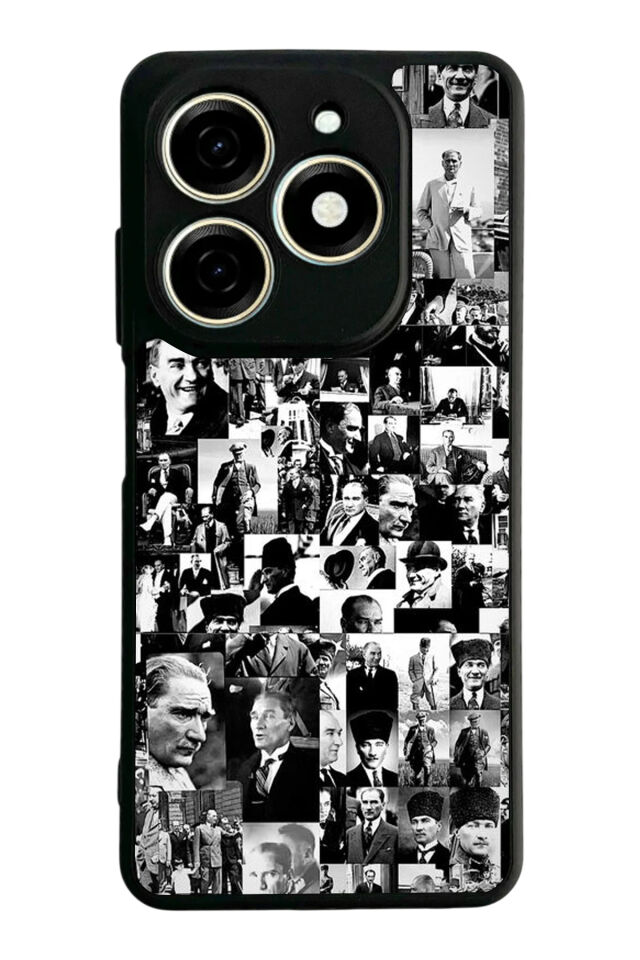 Tecno Spark 20/20C Uyumlu Mustafa Kemal Ataturk Tasarımlı Glossy Premium Kılıf