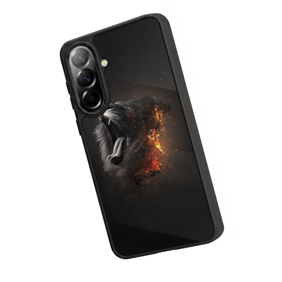 Samsung Galaxy A37 Uyumlu Aslan Tasarımlı Glossy Premium Kılıf