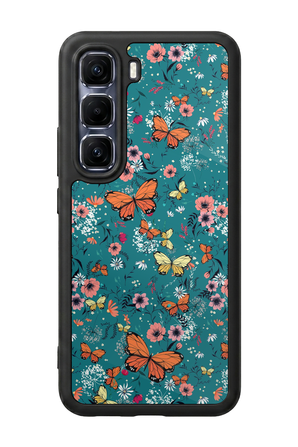 Infinix Hot 60 Pro Plus Uyumlu Floral Tasarımlı Glossy Premium Kılıf
