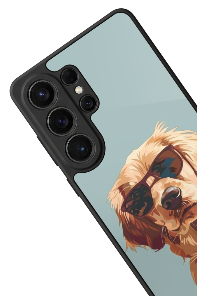 Samsung Galaxy S26 Ultra Uyumlu Golden Kopek Tasarımlı Glossy Premium Kılıf