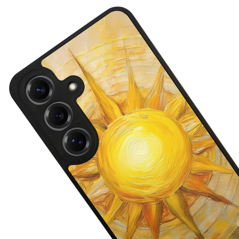 Samsung Galaxy S25 Uyumlu Güneş Tasarımlı Glossy Premium Kılıf