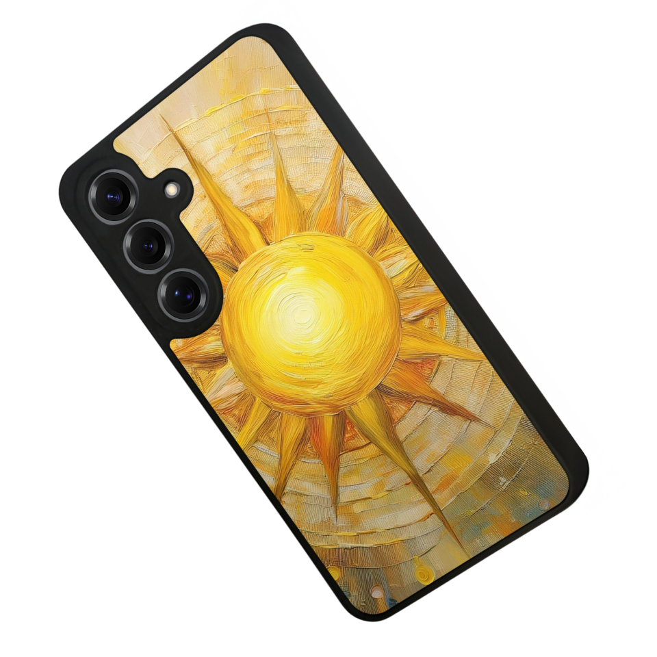 Samsung Galaxy S25 Uyumlu Güneş Tasarımlı Glossy Premium Kılıf