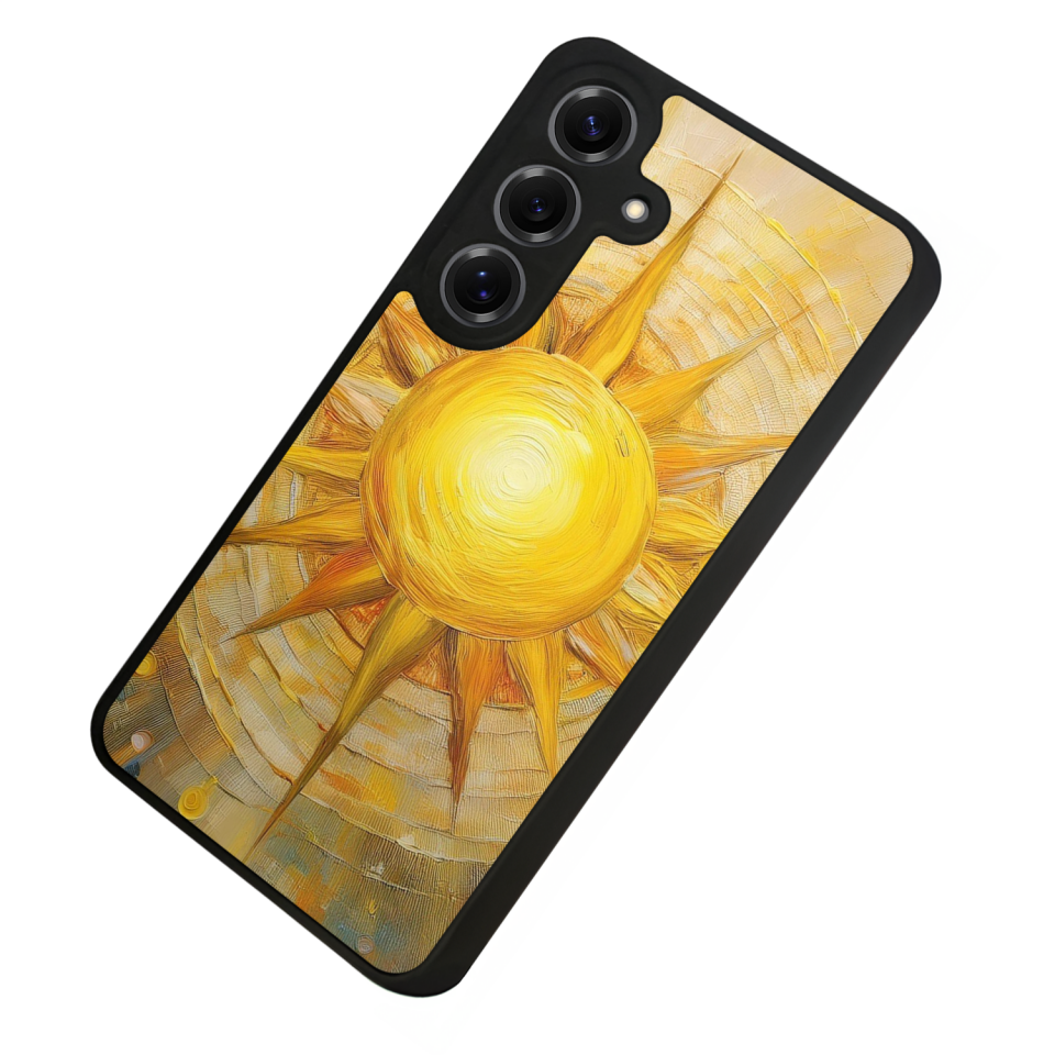 Samsung Galaxy S25 Uyumlu Güneş Tasarımlı Glossy Premium Kılıf
