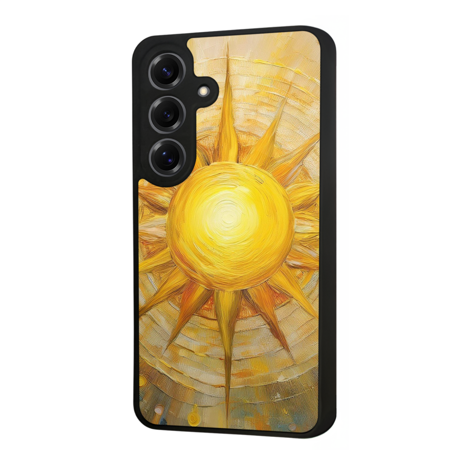 Samsung Galaxy S25 Uyumlu Güneş Tasarımlı Glossy Premium Kılıf