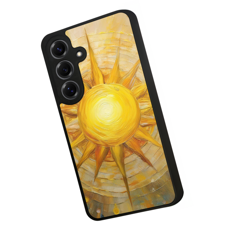 Samsung Galaxy S25 Uyumlu Güneş Tasarımlı Glossy Premium Kılıf
