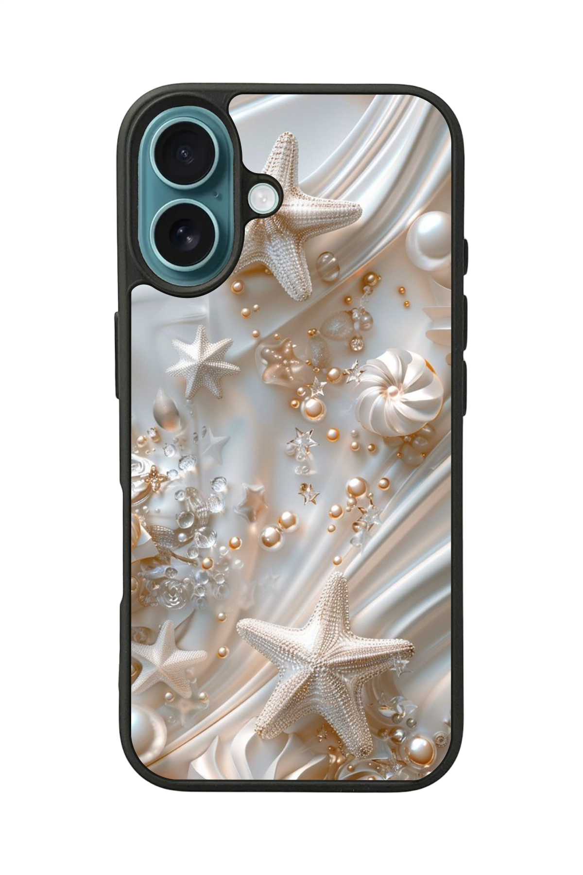 iPhone 16 Plus Uyumlu  İnci Tasarımlı Glossy Premium Kılıf