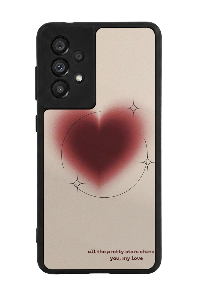 Samsung Galaxy A73 Uyumlu Kalp Love Tasarımlı Glossy Premium Kılıf