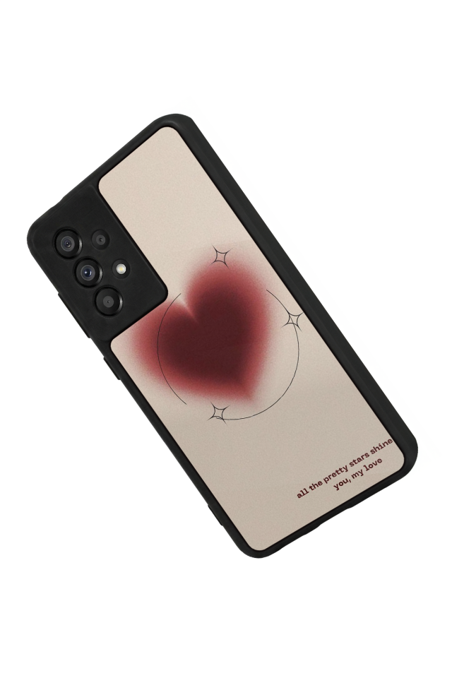 Samsung Galaxy A73 Uyumlu Kalp Love Tasarımlı Glossy Premium Kılıf