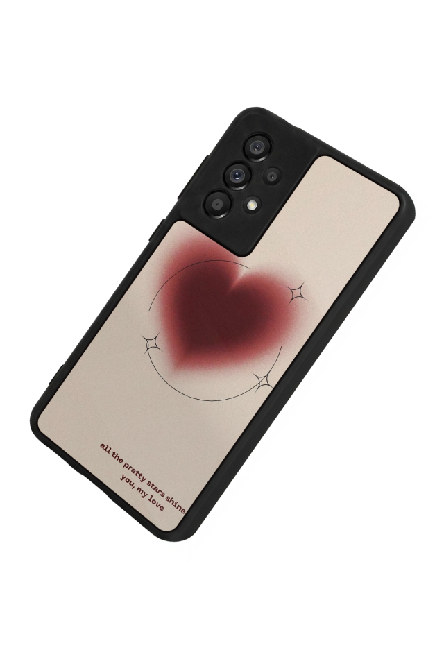 Samsung Galaxy A73 Uyumlu Kalp Love Tasarımlı Glossy Premium Kılıf