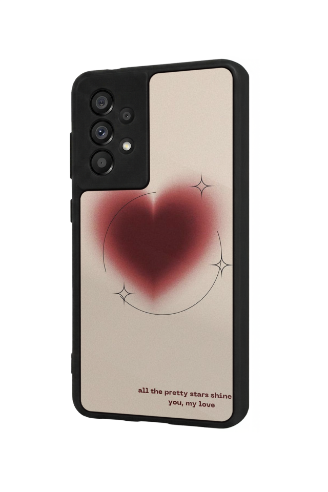 Samsung Galaxy A73 Uyumlu Kalp Love Tasarımlı Glossy Premium Kılıf