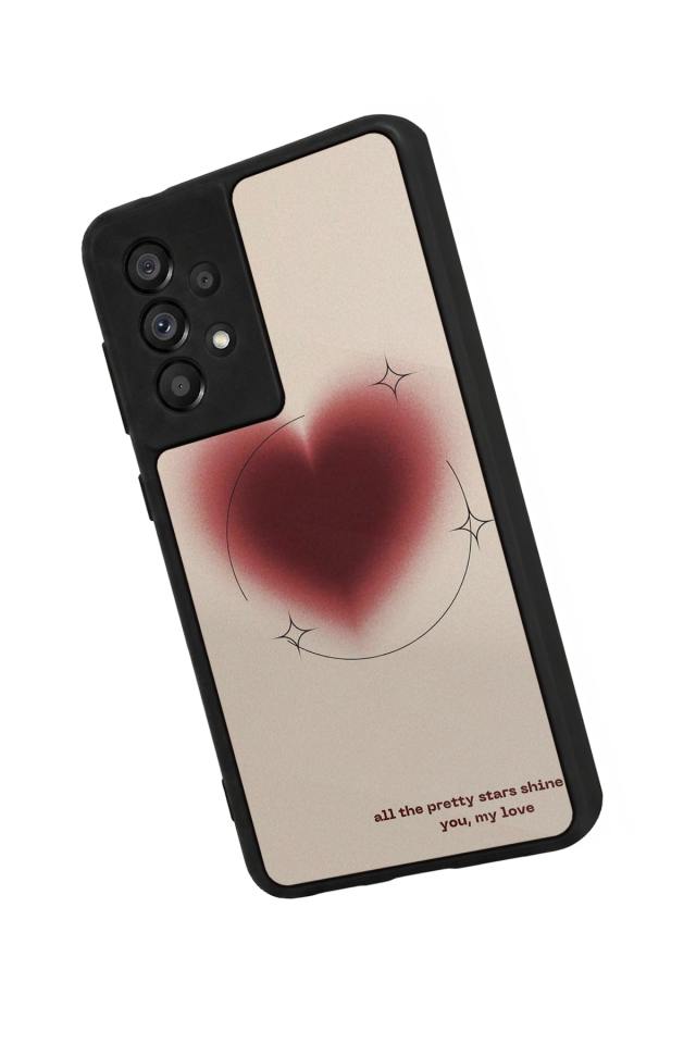 Samsung Galaxy A73 Uyumlu Kalp Love Tasarımlı Glossy Premium Kılıf