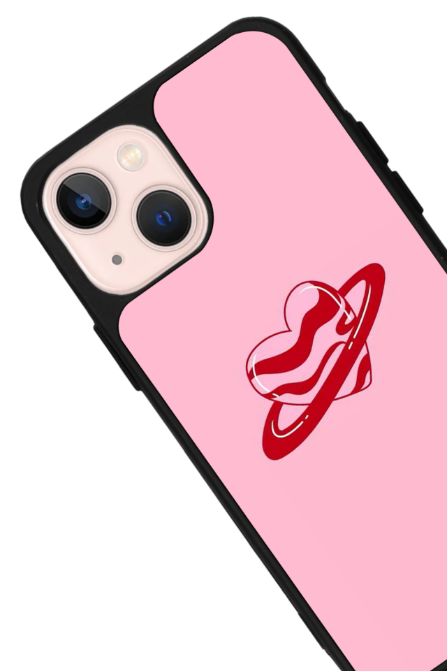 iPhone 14 Plus Uyumlu Kalp Love Tasarımlı Glossy Premium Kılıf