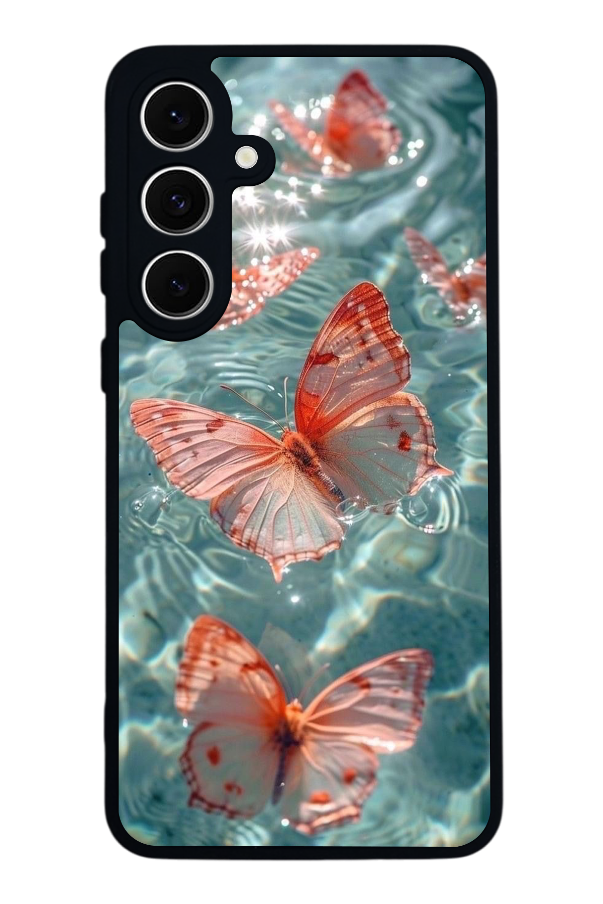 Samsung Galaxy S24 FE Uyumlu Kelebek Tasarımlı Glossy Premium Kılıf