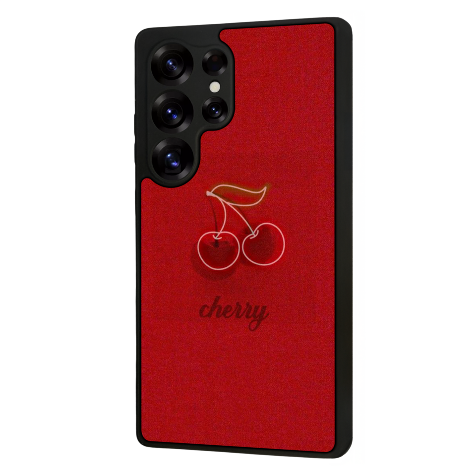 Samsung Galaxy S25 Ultra Uyumlu Kiraz Tasarımlı Glossy Premium Kılıf