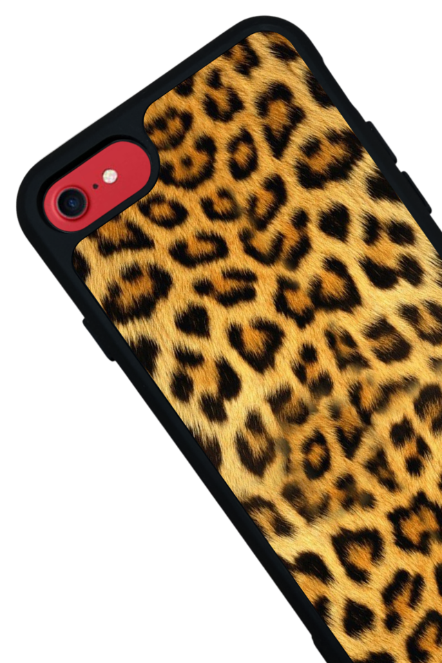 iPhone SE Uyumlu Leopar Tasarımlı Glossy Premium Kılıf