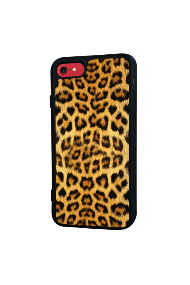iPhone SE Uyumlu Leopar Tasarımlı Glossy Premium Kılıf