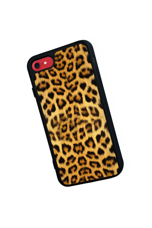 iPhone SE Uyumlu Leopar Tasarımlı Glossy Premium Kılıf