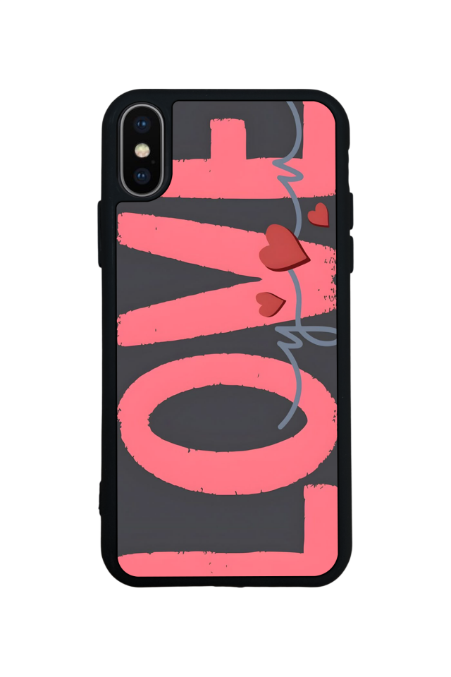 iPhone X/ XS Uyumlu Love Tasarımlı Glossy Premium Kılıf
