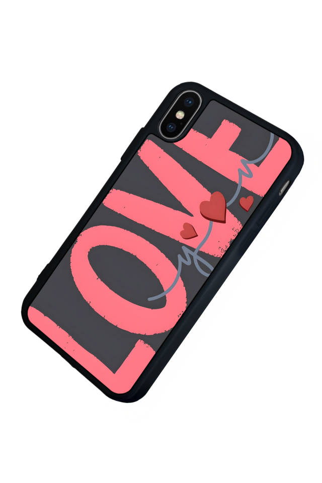 iPhone X/ XS Uyumlu Love Tasarımlı Glossy Premium Kılıf