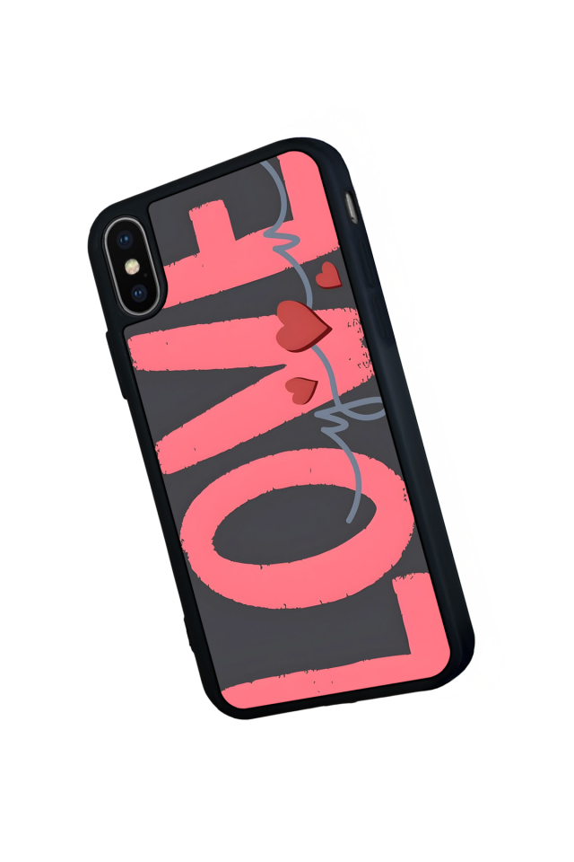iPhone X/ XS Uyumlu Love Tasarımlı Glossy Premium Kılıf