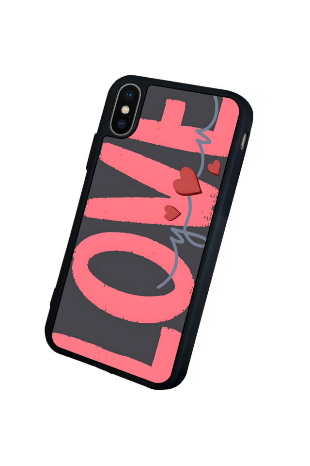 iPhone X/ XS Uyumlu Love Tasarımlı Glossy Premium Kılıf