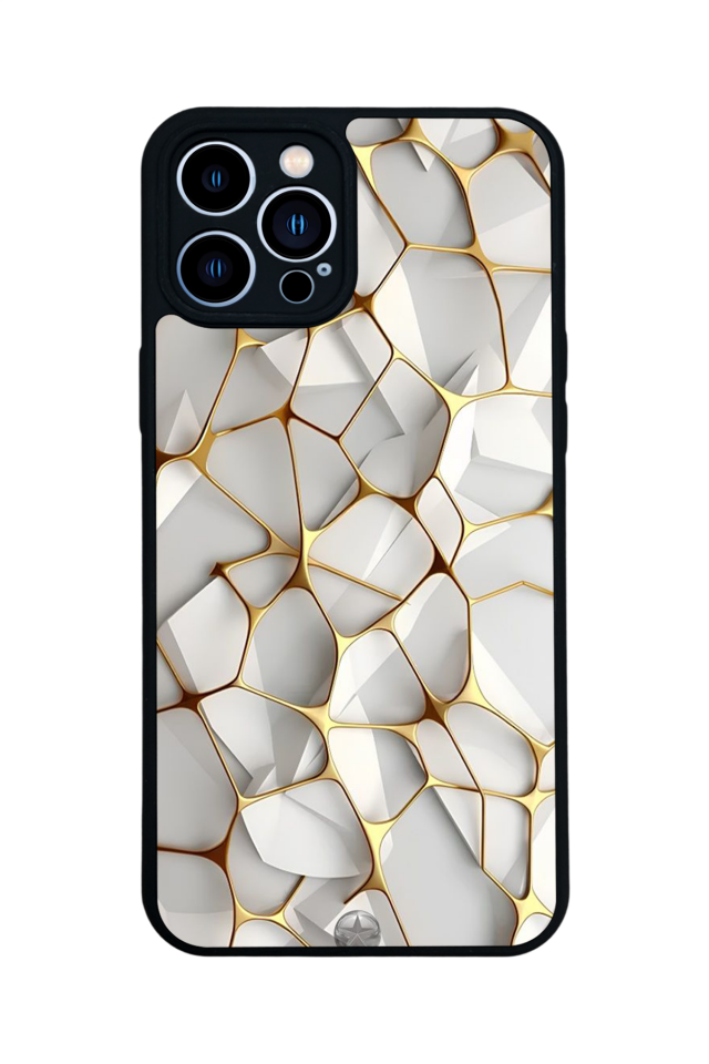 iPhone 13 Pro Max Uyumlu Mermer Marble Tasarımlı Glossy Premium Kılıf