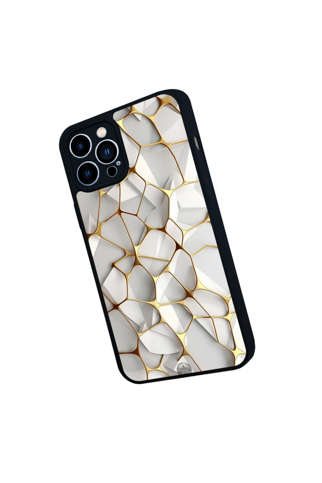 iPhone 13 Pro Max Uyumlu Mermer Marble Tasarımlı Glossy Premium Kılıf