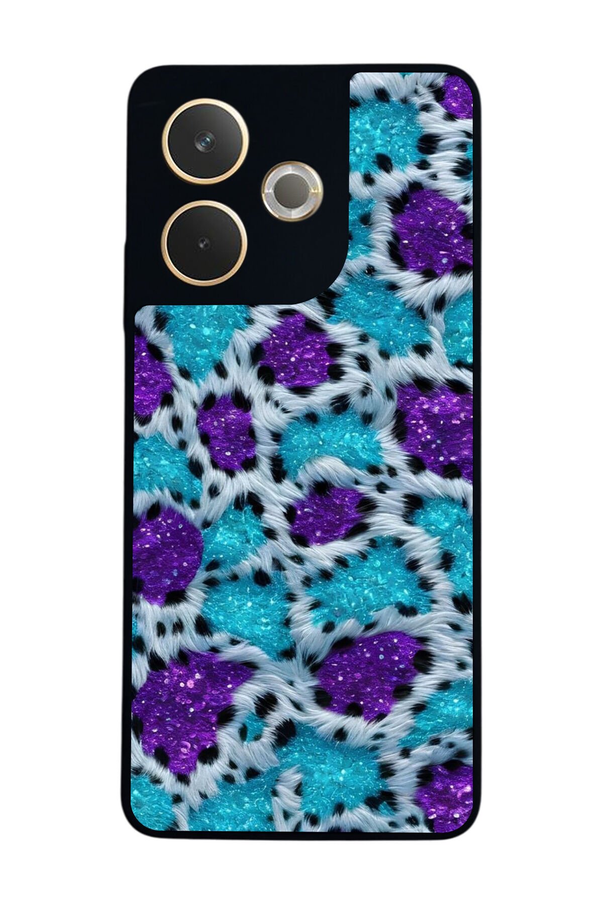 Oppo A5 Pro Uyumlu Hologram Leopar Tasarımlı Glossy Premium Kılıf