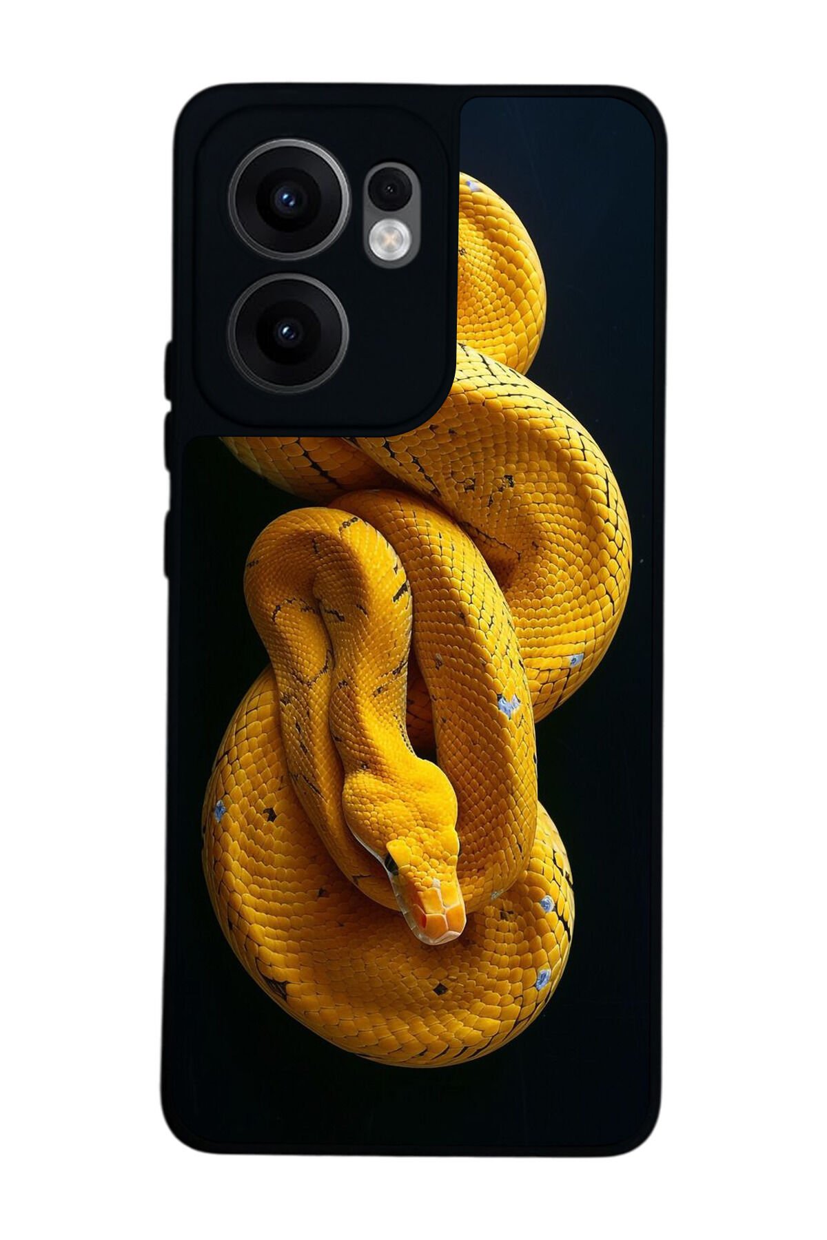 Oppo Reno 13F Uyumlu Yılan Tasarımlı Glossy Premium Kılıf