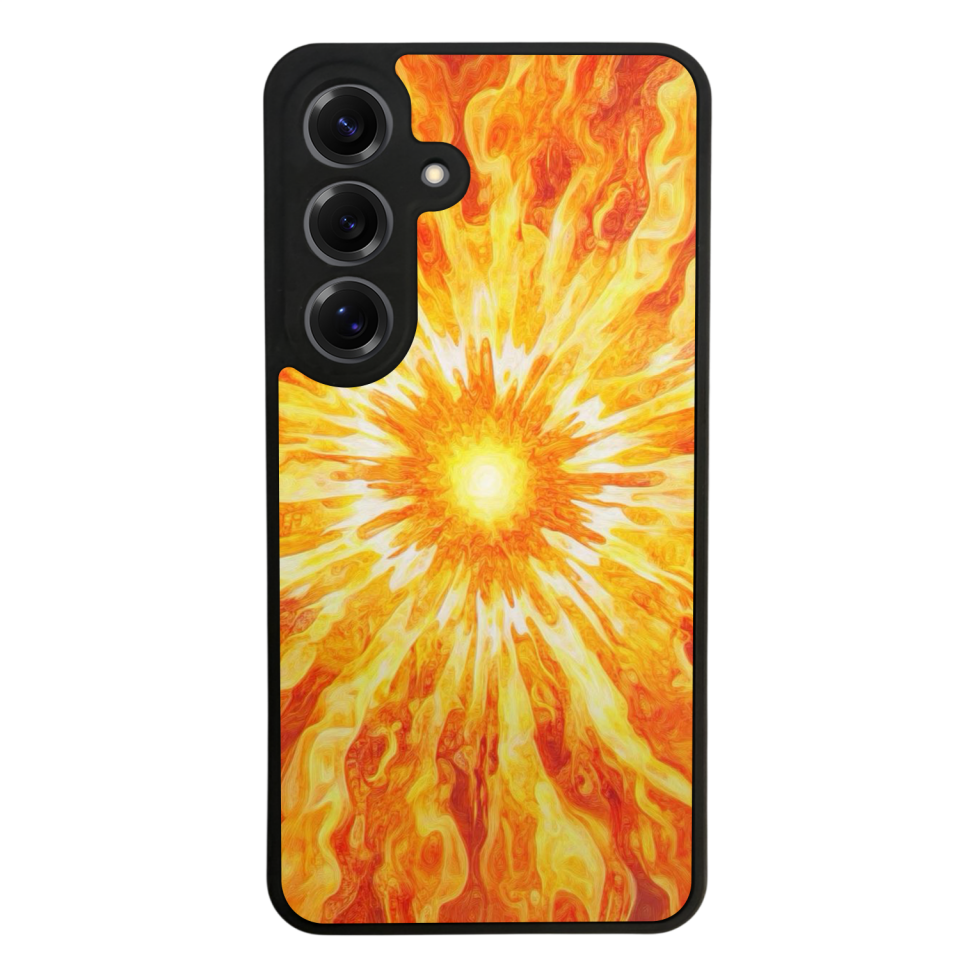 Samsung Galaxy S25 Uyumlu Güneş Tasarımlı Glossy Premium Kılıf