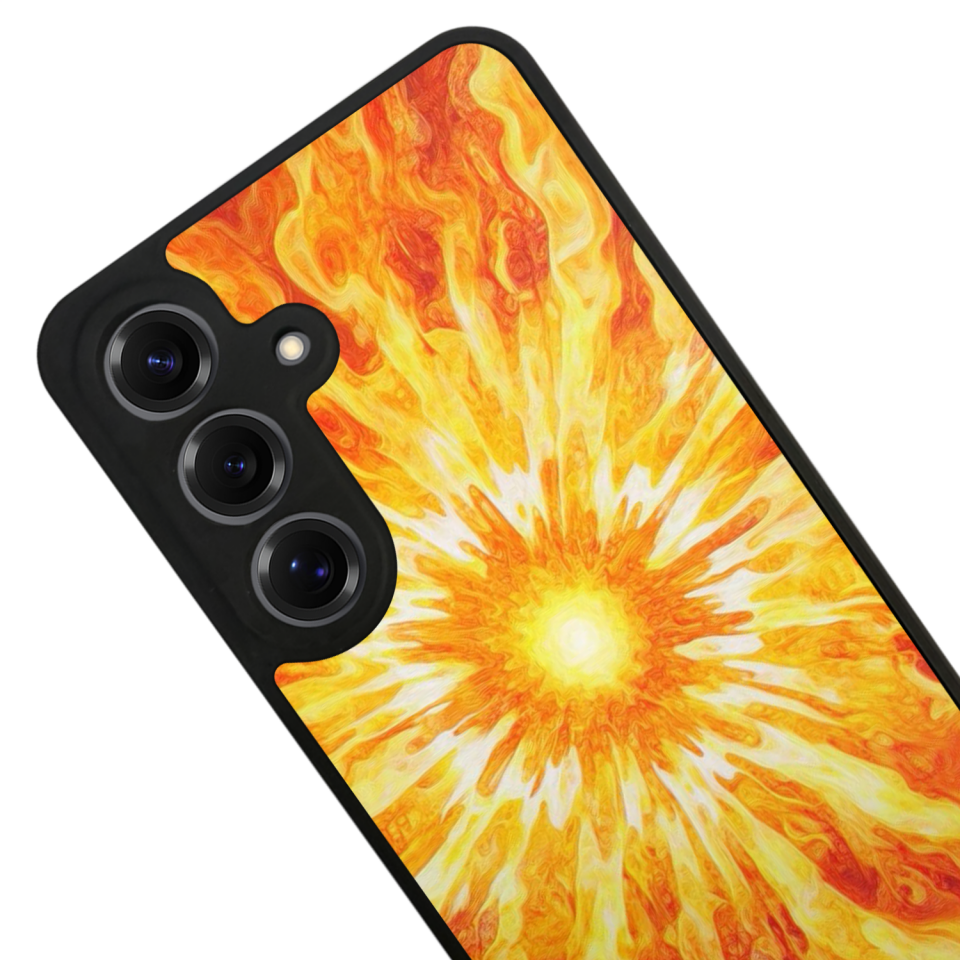 Samsung Galaxy S25 Uyumlu Güneş Tasarımlı Glossy Premium Kılıf