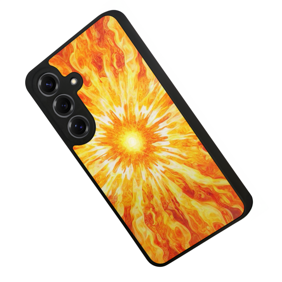 Samsung Galaxy S25 Uyumlu Güneş Tasarımlı Glossy Premium Kılıf