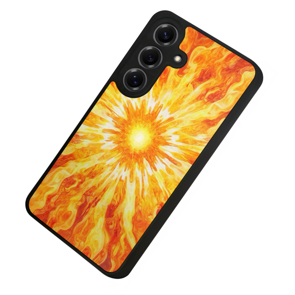 Samsung Galaxy S25 Uyumlu Güneş Tasarımlı Glossy Premium Kılıf