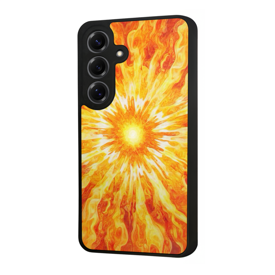 Samsung Galaxy S25 Uyumlu Güneş Tasarımlı Glossy Premium Kılıf