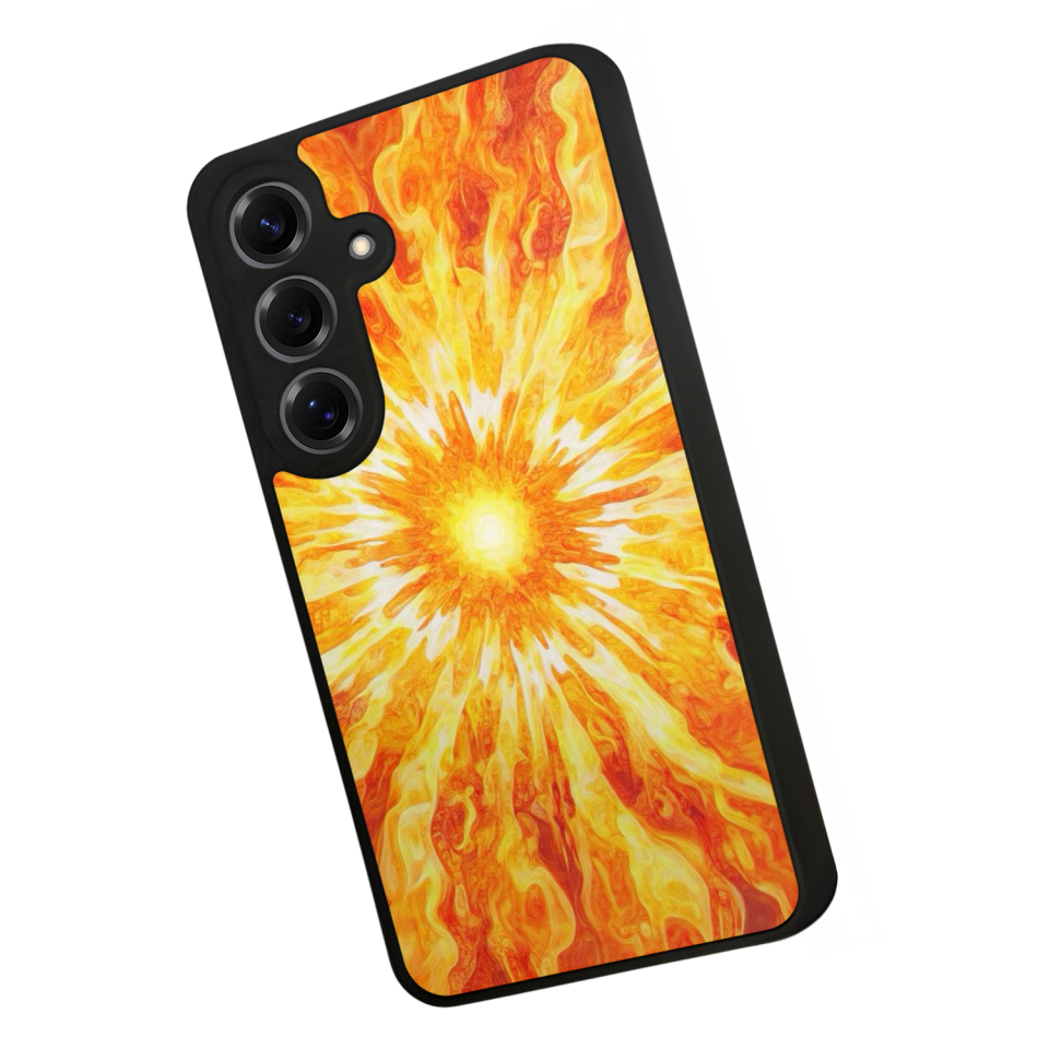 Samsung Galaxy S25 Uyumlu Güneş Tasarımlı Glossy Premium Kılıf