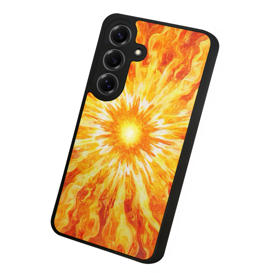 Samsung Galaxy S25 Uyumlu Güneş Tasarımlı Glossy Premium Kılıf