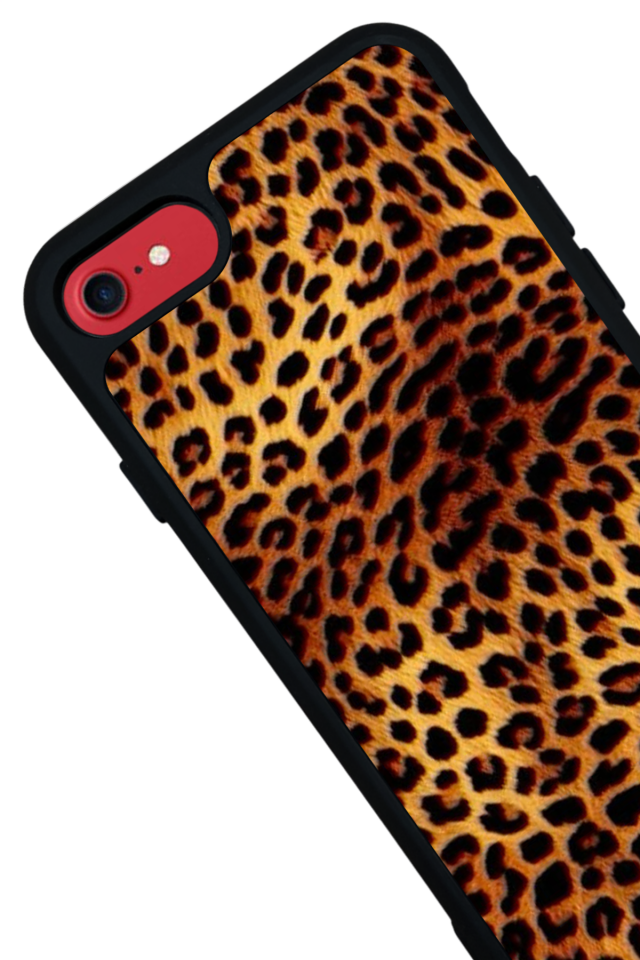 iPhone SE Uyumlu Leopar Tasarımlı Glossy Premium Kılıf
