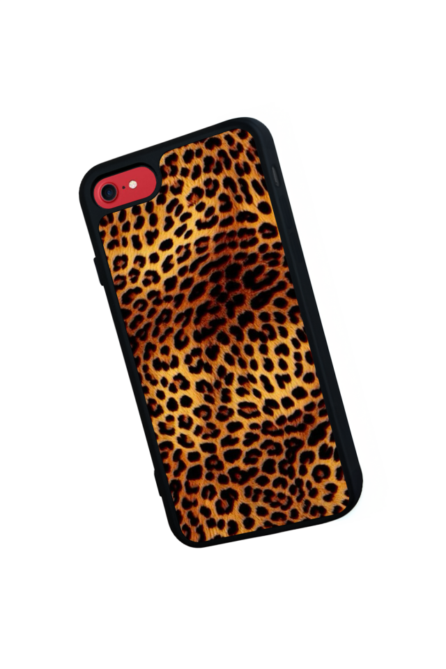 iPhone SE Uyumlu Leopar Tasarımlı Glossy Premium Kılıf