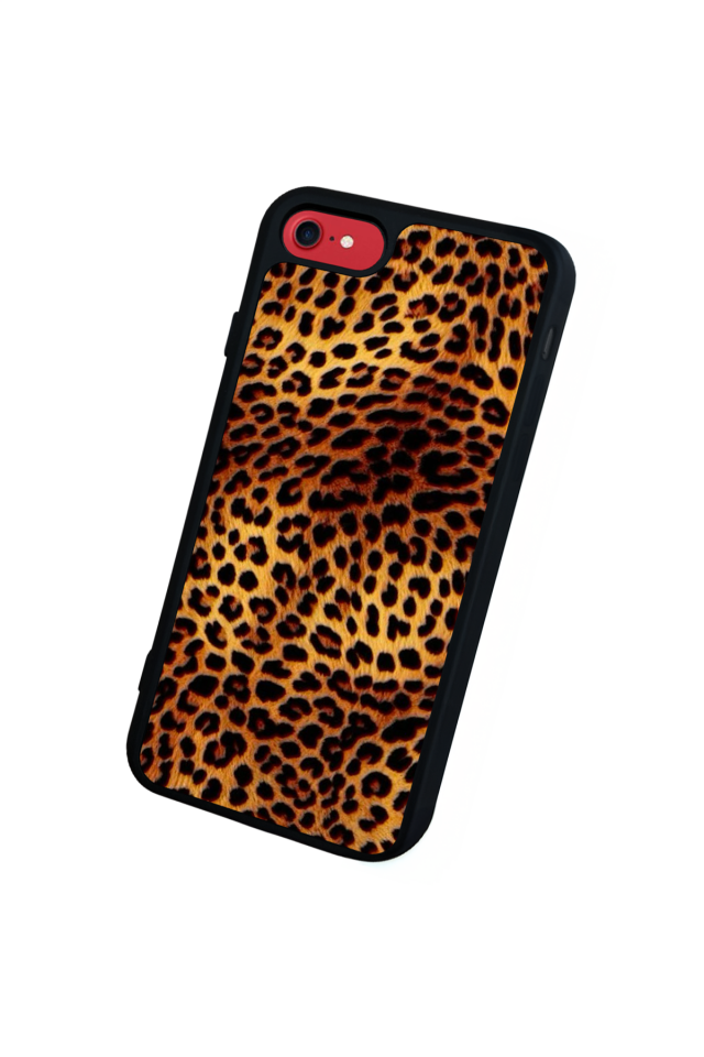 iPhone SE Uyumlu Leopar Tasarımlı Glossy Premium Kılıf