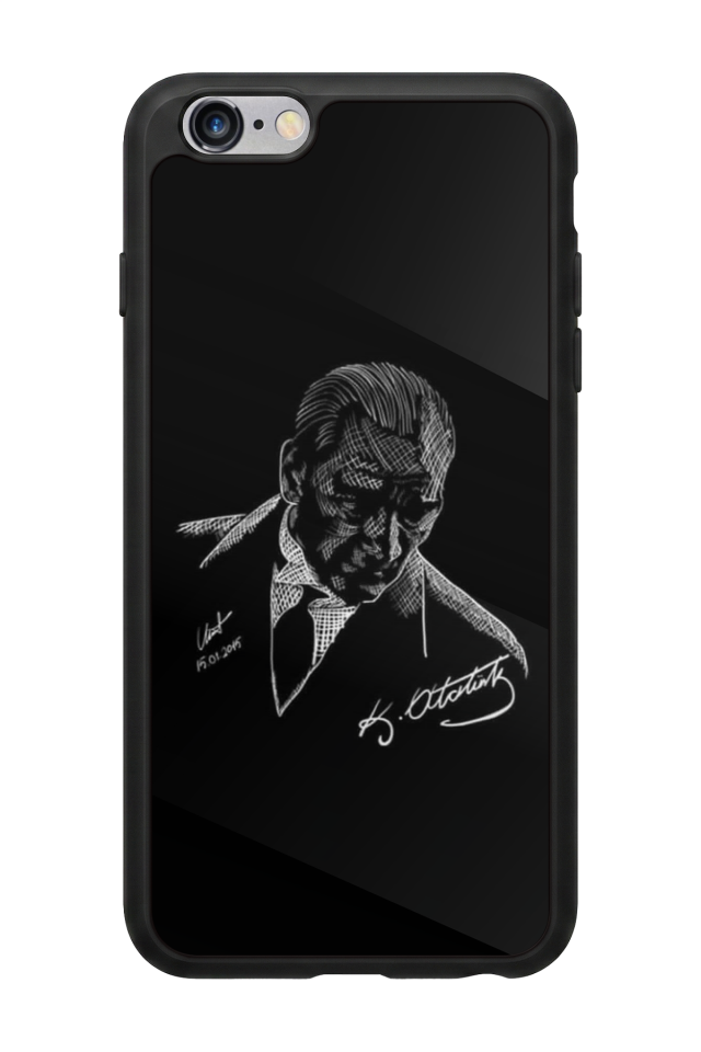 iPhone 6 Plus Uyumlu Mustafa Kemal Ataturk Tasarımlı Glossy Premium Kılıf